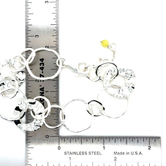 Silpada 925 Hanmered Discs Link Bracelet - Picture 4 of 6